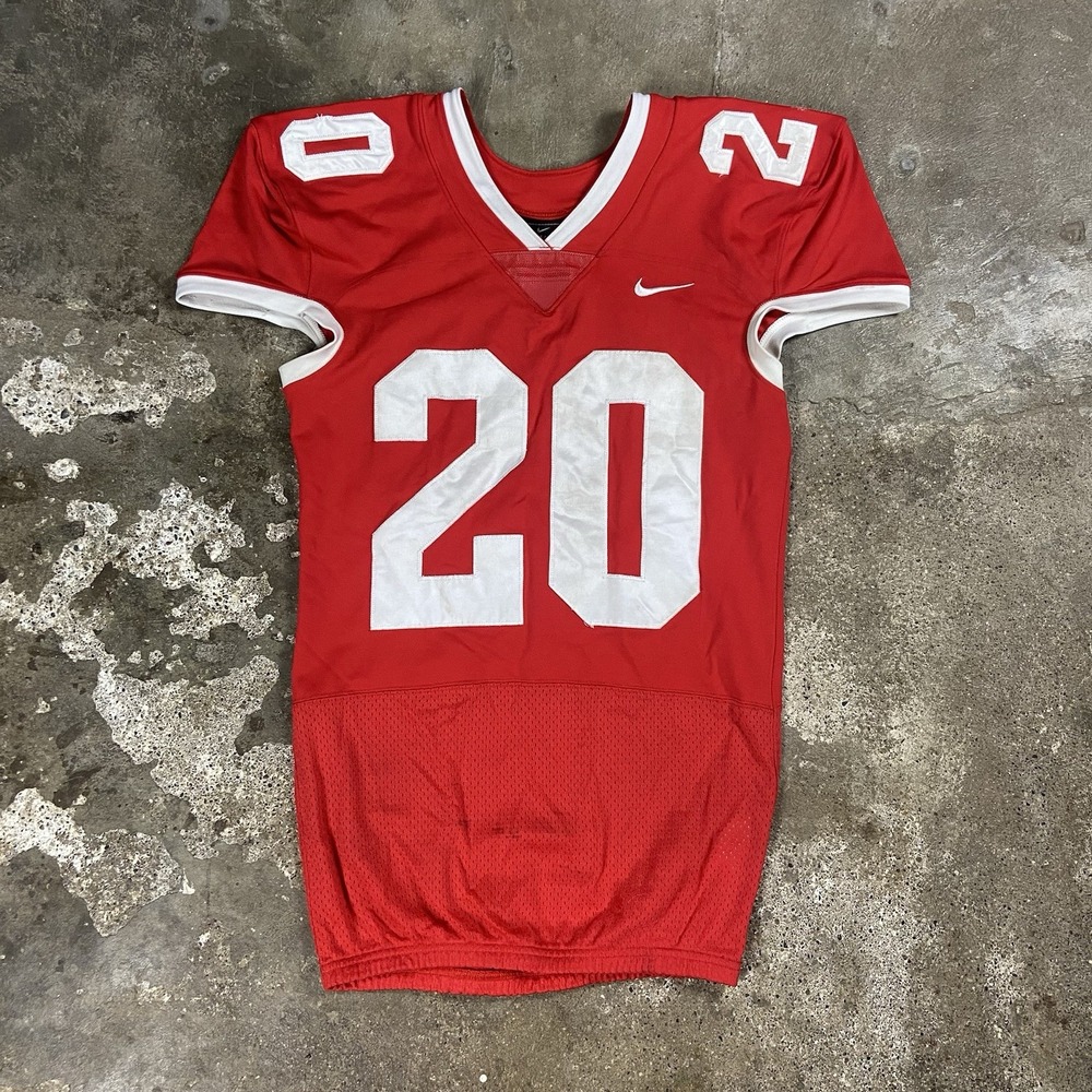 Nike Team Football Jersey Size Medium Red Pullover‎ #20 Swoosh Logo